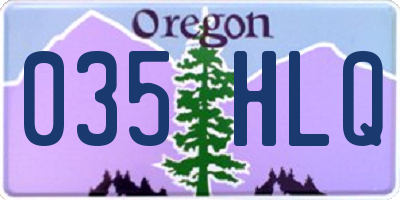 OR license plate 035HLQ