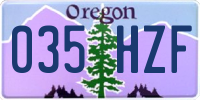 OR license plate 035HZF