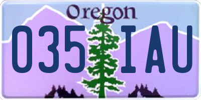 OR license plate 035IAU