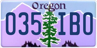 OR license plate 035IBO