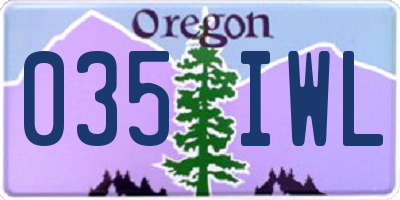 OR license plate 035IWL