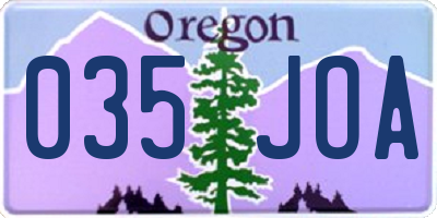 OR license plate 035JOA
