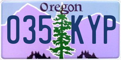 OR license plate 035KYP