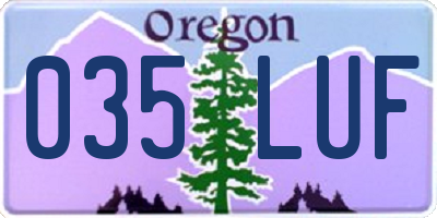 OR license plate 035LUF