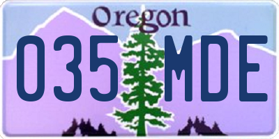 OR license plate 035MDE