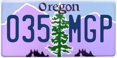 OR license plate 035MGP