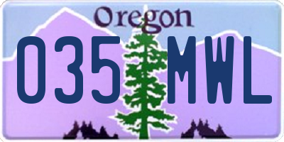 OR license plate 035MWL