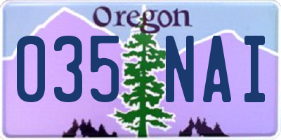 OR license plate 035NAI