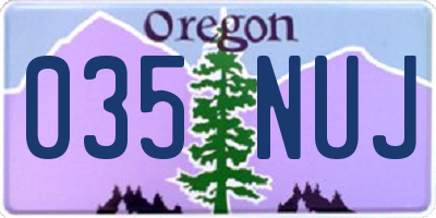 OR license plate 035NUJ