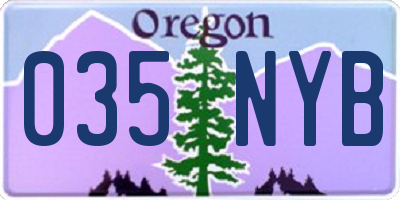 OR license plate 035NYB