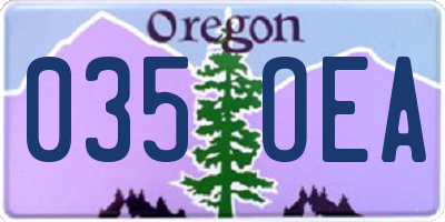 OR license plate 035OEA