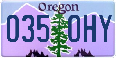 OR license plate 035OHY