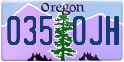 OR license plate 035OJH