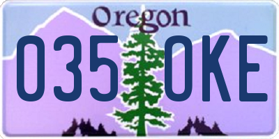 OR license plate 035OKE