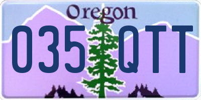 OR license plate 035QTT