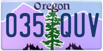 OR license plate 035QUV