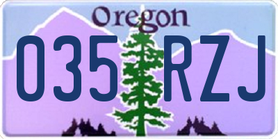 OR license plate 035RZJ