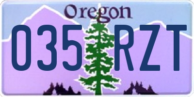 OR license plate 035RZT