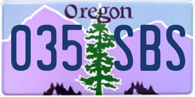 OR license plate 035SBS