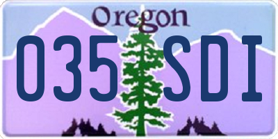 OR license plate 035SDI