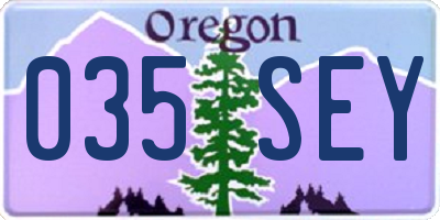 OR license plate 035SEY