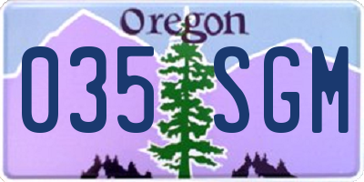 OR license plate 035SGM