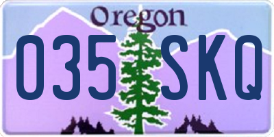 OR license plate 035SKQ