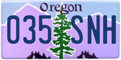 OR license plate 035SNH