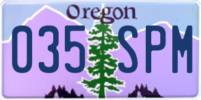 OR license plate 035SPM