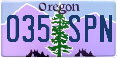 OR license plate 035SPN