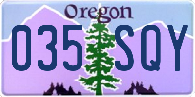 OR license plate 035SQY