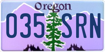OR license plate 035SRN