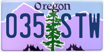 OR license plate 035STW