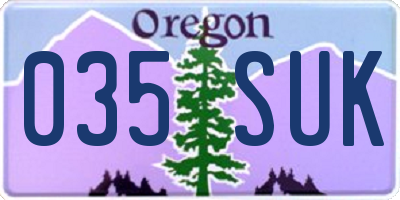 OR license plate 035SUK