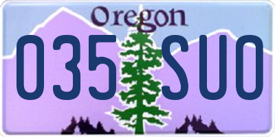 OR license plate 035SUO