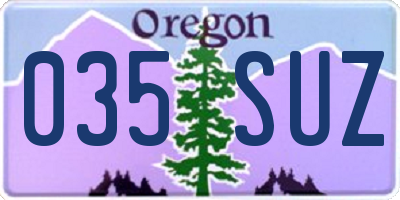 OR license plate 035SUZ