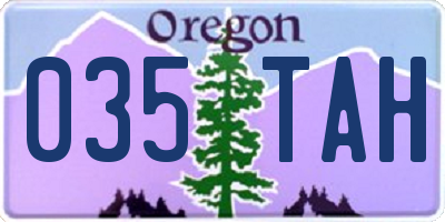 OR license plate 035TAH
