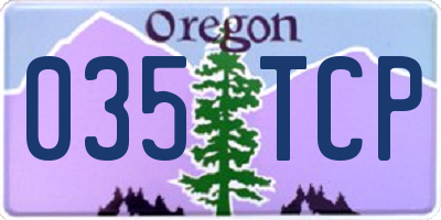 OR license plate 035TCP