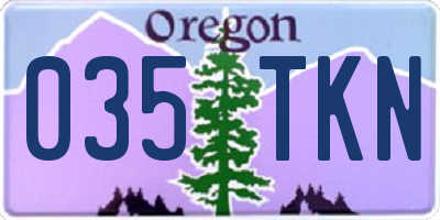 OR license plate 035TKN