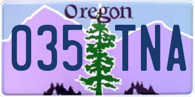 OR license plate 035TNA