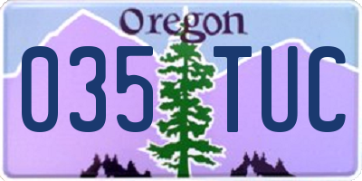 OR license plate 035TUC