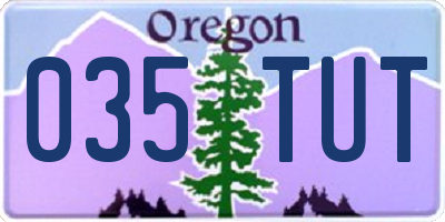 OR license plate 035TUT