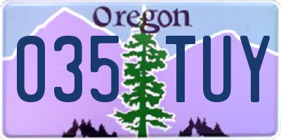 OR license plate 035TUY