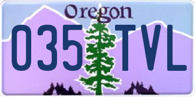 OR license plate 035TVL