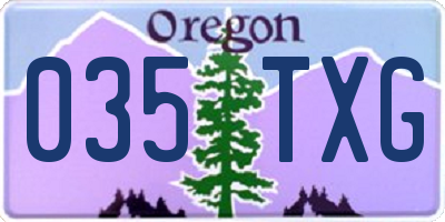 OR license plate 035TXG