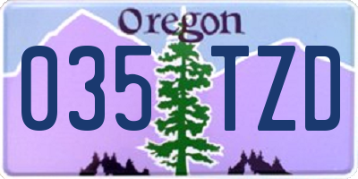 OR license plate 035TZD