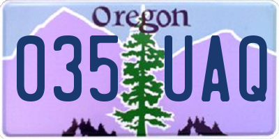 OR license plate 035UAQ