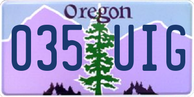 OR license plate 035UIG