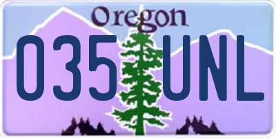 OR license plate 035UNL