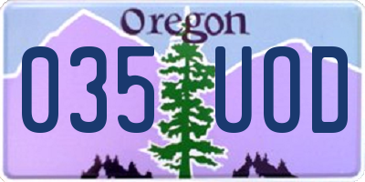 OR license plate 035UOD